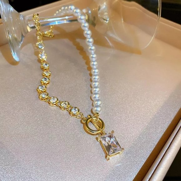 ***NEW 18K GOLD ELEGANT LOVE PEARL NECKLACE - Picture 6 of 6